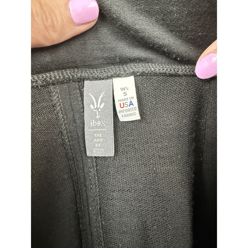 Ibex Womens Merino Wool Cinch Belted Black Skirt Pull On Made in USA Pleated S - Picture 6 of 7
